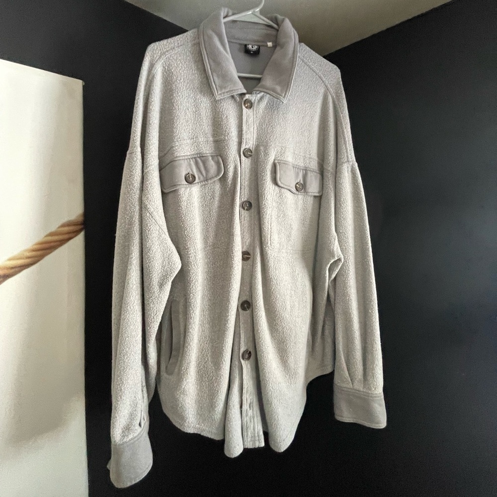 PacSun Light Gray Button-Up Jacket - image 1